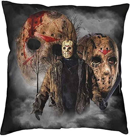 The Beach Stop Jason Voorhees Halloween Horror Movie Scary Cushion Cover | Unique Home Decor Inspo Gift Idea | 45x45cm 18x18” | Jason Themed