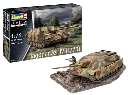 Revell Modellbau, Jagdpanzer IV (L/70), Bausatz, Maßstab 1:76, 83 Teile, Bastelset ab 12 Jahren, Detailgetreues Modell, Militärfahrzeug, Authentische Nachbildung