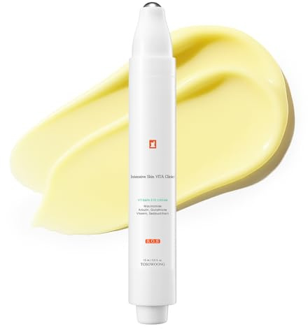 TOSOWOONG VITA Clinic Vitamin Eye Cream, Korean Skincare with 5% Arbutin, 2% Niacinamide, Hyaluronic Acid, Glutathione, Seabuckthorn Eye Serum for Fine Lines & Wrinkles, Puffiness, 15ml / 0.5 fl. oz.