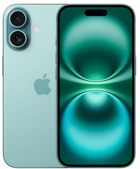 Apple iPhone 16 256 GB: 5G Mobile phone with Apple Intelligence, Camera Control, A18 Chip and a Big Boost in Battery Life. Works with AirPods; Teal