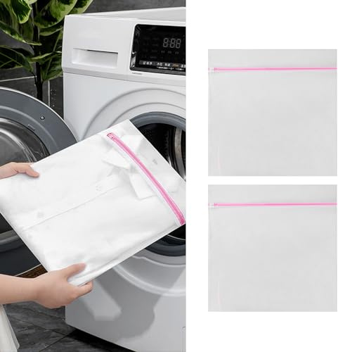 KALUROIL Confezione da 2 Reti per biancheria Grandi 90x90 Sacco per biancheria oversize Sacchi per biancheria in rete Sacchi per biancheria in rete riutilizzabili e durevoli per tende Cappotti Piumini