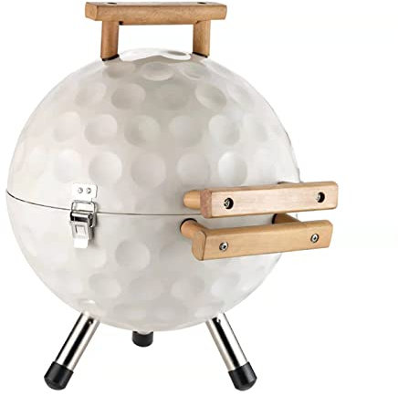 PNAJFUEL Grill Portable Au Charbon de Bois En Forme de Ballon de Football, Barbecue Sphérique, Mini Barbecue Rond Au Charbon de Bois Pour L'Extérieur, Poêle À Kebab Pliable
