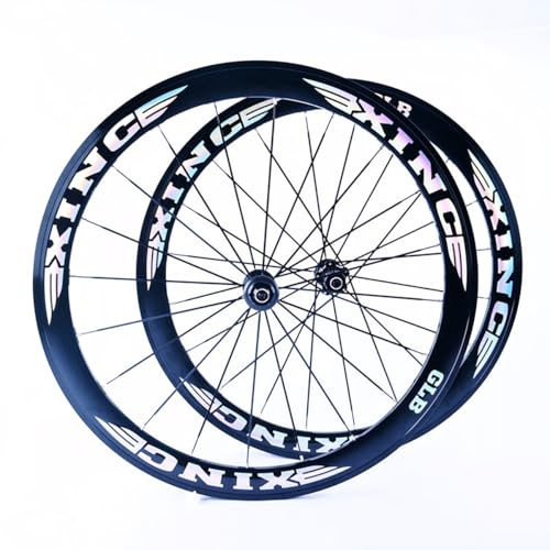 Paire De Roues pour Vélo De Route 700C Jantes en Alliage D'aluminium 50mm Blocage Rapide 100/130mm Roues Avant Et Arrière Moyeux Frein C/V pour Cassette 8-11 Vitesses