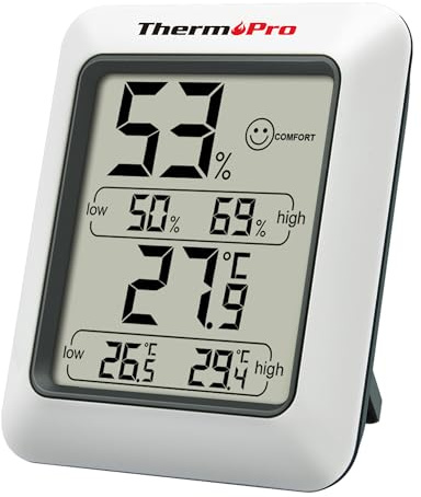 ThermoPro TP50 Termómetro Higrometro Digital para Interior Termohigrómetro Medidor Profesional para Medición de Casa Habitación Hogar Oficina Ambiente