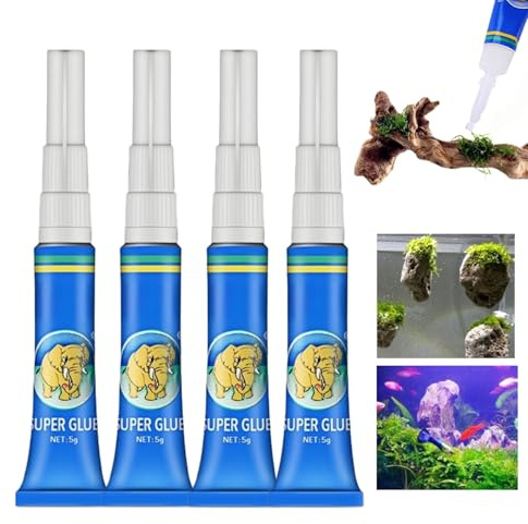 Aquarium Glue, 4PCS Clear Silicone Sealant Waterproof Super Glue Gel for Fish Tank Gravel, Glass, Plastic, Rubber, Stone, Wood & Coral, Aquarium Safe Silicone Glue & Sealant