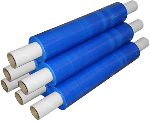 realpack® 1 x 2 x 3 x 6 x calidad azul para envasar con carrete fuerte – Rollo de film retráctil tamaño 400 mm x 200 M. Libre entrega rápida en el Reino Unido, color azul 200m