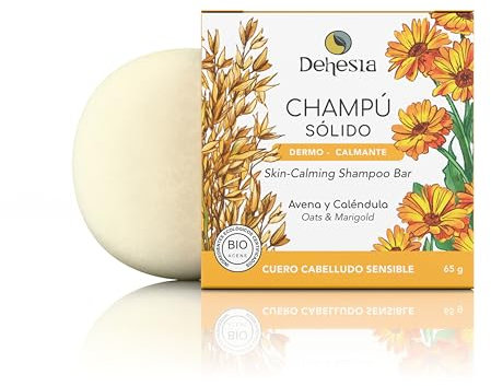 Champú sólido natural sin sulfatos ni siliconas para cabello sensible, con picores o descamación | Natural, 100% vegano y ecológico, sin plástico | Duradero, efectivo y fácil de usar