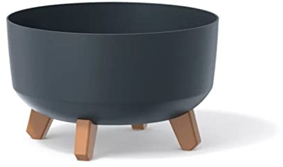 Anthrazitfarbenes Pflanzgefäß, ohne Behälter, Kollektion GRACIA, 28,5 x 28,5 x 17,7 cm, Fassungsvermögen 6,8 L.