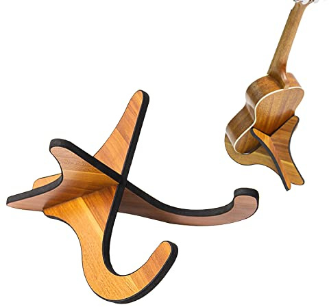 TIANNAIT 1 Ukulele Ständer Holz Gitarrenständer Rutschfester Instrumentenständer Tragbarer X-förmiger Ständer Faltbarer Gitarrenständer für Gitarre, Ukulele, Kalimba