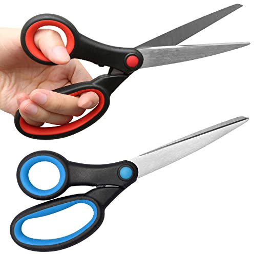 2 Forbici per mancini per lavori di carta e cucito, forbici affilate da 20,3 cm per stoffa per adulti, articoli da cucina e ufficio