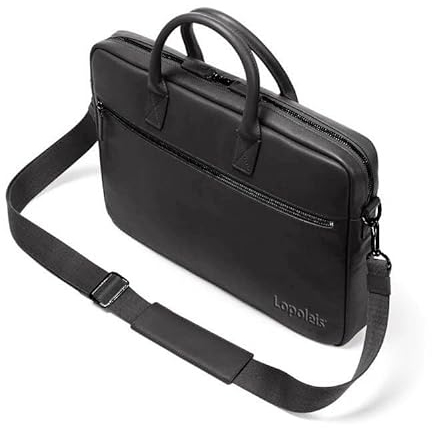Lopoleis® Laptoptasche, Arbeitstasche Herren und Damen PU Leder, Laptop hülle Business Handtasche Tragetasche, Laptophülle, Laptop Tasche mit Griff (Schwarz, 15.6 Zoll)