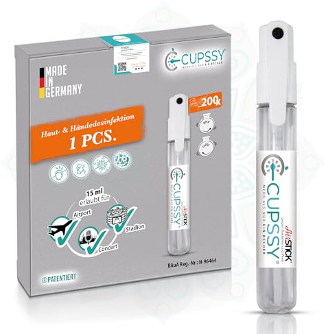 Cupssy AirStick – Dein auslaufsicheres Reise-Desinfektionsmittel für saubere Hände unterwegs! 99% antibakteriell, nachfüllbar & hautschonend. 5 Stück