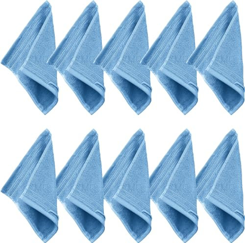Erwin Müller Seiftuch Heidelberg 10er- Pack, 100% Baumwolle hellblau Größe 30x30 cm - weiche Qualität, saugstark und strapazierfähig - praktisch durch Schlaufe