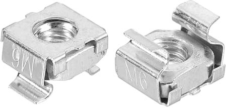 QUARKZMAN Tuerca De Jaula M6 x 1mm, 5pcs Tuercas De Jaula De Encaje, Tuerca Métrica De Acero Al Carbono Zincado Para Gabinete De Rack De Servidor, Plateado