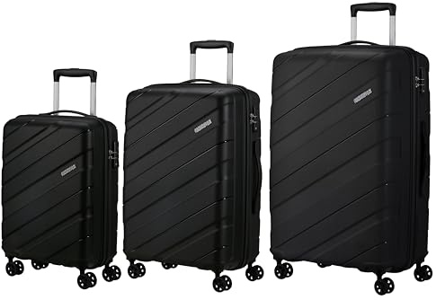 American Tourister Jetdriver 3.0 (svart, set S/M/L), svart, Set S/M/L, Trolley med hårt skal 360° dubbelhjul