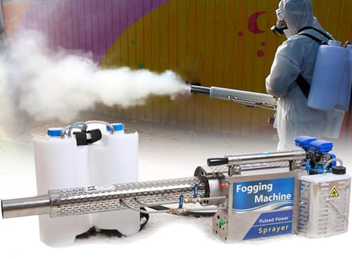 Pulse-Jet termisk dimma, använd bensin, desinfektionsdimningsmaskin, spraynebulisator, bärbar 360 ° spray i alla riktningar 700㎡ på 7-8 minuter, för inomhus- och utomhusdesinfektion,100