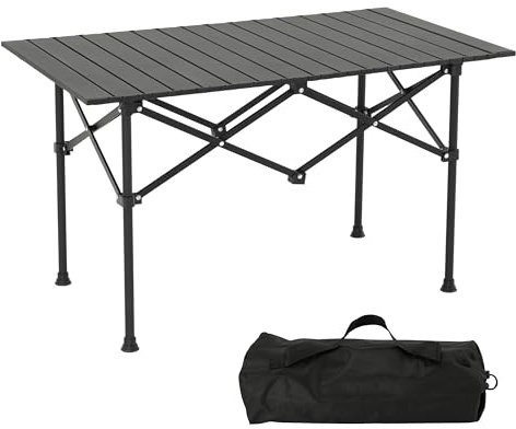 maxplore Tavolo Pieghevole da Campeggio, Acciaio al Carbonio, 96 x 54 x 55,5 cm, Portatile, per Picnic, Giardino, Escursioni
