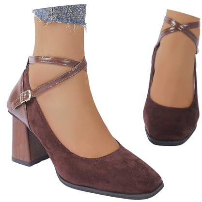 Generisch Scarpe tradizionali da donna, eleganti con tacco, Mary Jane Shoes tradizionali, scarpe da ballo con tacco alto, scarpe da sposa