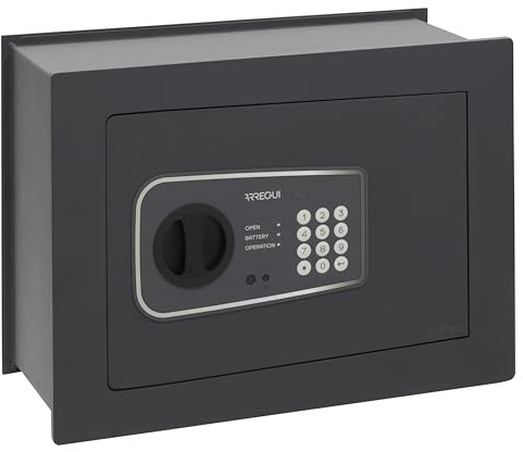 ARREGUI Logica10 611155 Cassaforte a Muro | Cassaforte da Incasso a Frontale Spesso di 10 mm | Cassetta di Sicurezza con Codice | Catenacci Anti Taglio | Sistema Anti Leva | 20 L | 34 x 46 x 20 cm