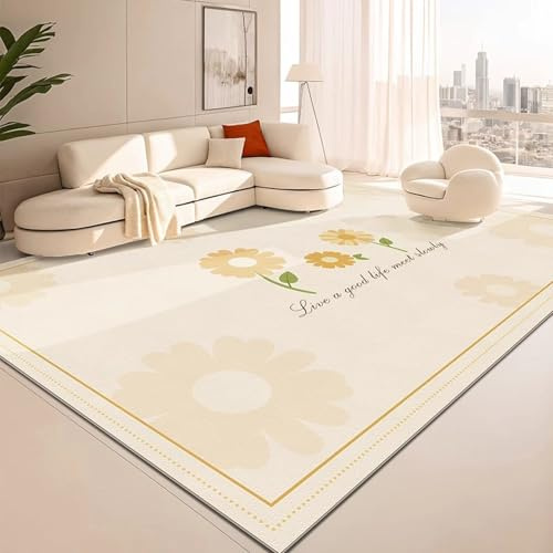 Alfombra Cocina 50X80Cm+50X160Cm Flores Amarillas Modernas Lavables Alfombras De Cocina Antideslizantes, Antiincrustante, Duradero,Anti Fatiga para Salón, Dormitorio,Baño, Pasillo