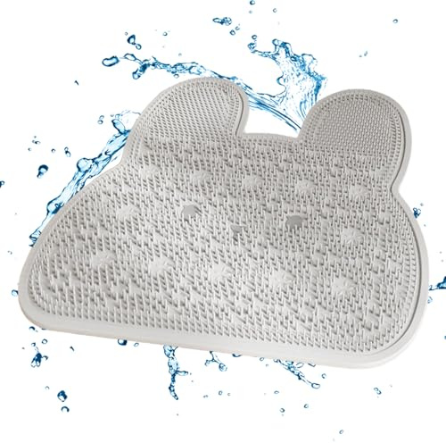 Pruojhw Brosse À Pied Pour Douche | Nettoyeur En Silicone Monté Au Mur - Tapis Nettoyeur Pour Dos Et Pieds Lapin,Pour Massage Nettoyage Adultes Seniors Famille Sol Appartement Dortoir