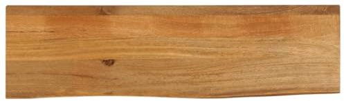 Nqyjm Tablero de mesa con borde de árbol, 120 x 40 x 2,5 cm, madera maciza de mango para baño
