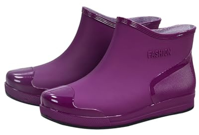 Generisch Stivali da pioggia corti da donna, a mezza altezza, in gomma, impermeabili, per pesca, caccia e giardinaggio, viola., 40 EU
