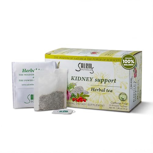 Kidney Support Tea - Herbal Blend for Kidney & Urinary Tract Health | Promotes Detox & Fluid Balance | Caffeine-Free - 20 Tea Bags