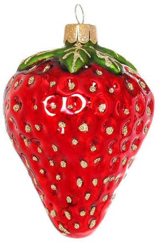 Sikora Erdbeere besondere Weihnachtskugel Glas Christbaumschmuck Deko Figur Weihnachten Anhänger Ornament - Trend Line - BS329