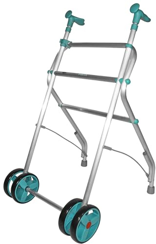 Forta - Andador Air, Andador para ancianos, Ruedas dobles fijas delanteras, Andador Plegable, Peso máximo 100 kg, Verde Esmeralda