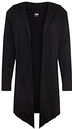 Urban Classics Herren Long Hooded Open Edge Cardigan Strickjacke, Black, M