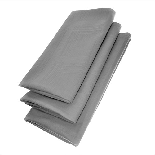 3er Pack Textil Servietten 45 x 45cm 100% Baumwolle 4 seitig eingesäumt Grau