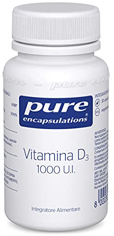 Pure Encapsulations - Vitamina D3 1.000 IU - Integratore Alimentare Ipoallergenico di Pura Vitamina D - 30 Capsule