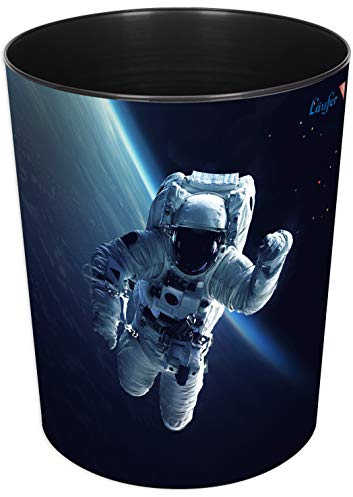 Läufer 26669 Papierkorb Astronaut, 13 Liter Mülleimer, perfekt für das Kinderzimmer, rund, stabiler Kunststoff, Abfalleimer für Kinder