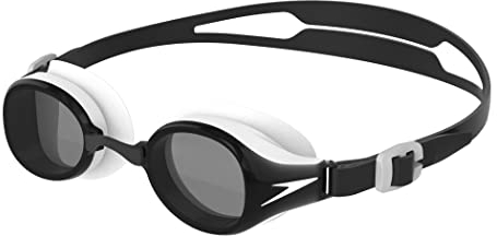 Speedo Unisex Kinder Junior Hydropure Verspiegelte Schwimmbrille | Schwimmtraining | Anti-Beschlag | UV-Schutz Schwimmbrille, Schwarz/Weiß/Smoke, Einheitsgröße