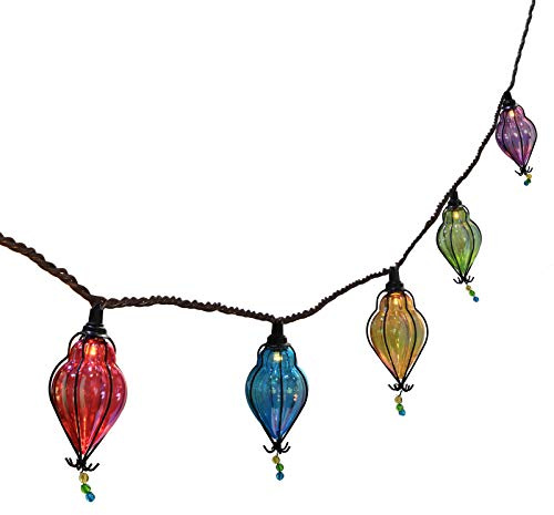 Vigdur Multicolor - Decorative String Lights Plug in with 10 Bulbs Connectable, Indoor Outdoor Patio Lights for Party Wedding Bedroom Bistro Cottagecore Decor