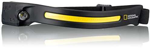 National Geographic Iluminos Stripe Stirnlampe mit LED-Streifen, wiederaufladbarem Akku und IR-Sensor zum Ein-/Ausschalten per Handgeste