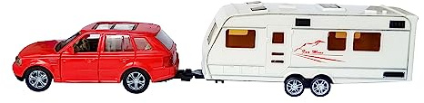 ECO MODELLAUTO mit Wohnwagen Rückzug 1:48 Modell Metall Camper Camping Auto Spielzeugauto Geschenk Spielzeug Fensterkarton 52