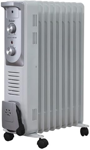 Fakir OR-09 Trend/Ölradiator mit 9 Rippen, Elektro-Heizung mit 4 Heizstufen, Thermostat, 4 Lenkrollen - 2.000 Watt Perlgrau (1500, watts)