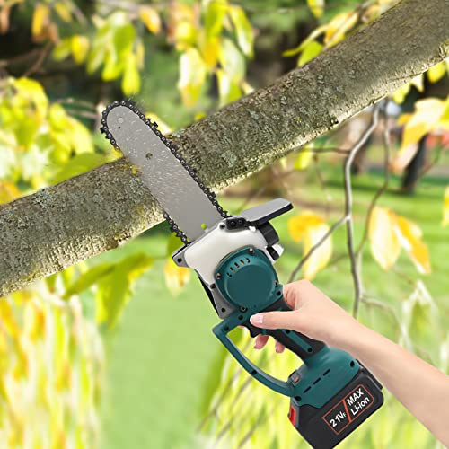 Motorsåg, motorsåg, elektrisk trädsåg, batteri, enhandssåg, prestanda, kraftfull elsåg, handmotorsåg, elektrisk chainsaw, minimotormotormotormotormotorsåg, trädgård för träsnitt, motorsåg, sågning