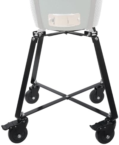Rolling Cart Nest for MiniMax Big Green Egg Accessories,Powder Coated Steel Grill Stand with Heavy Duty Locking Caster Wheels,Green Egg Rolling Nest for Minimax BGE Grill Stand