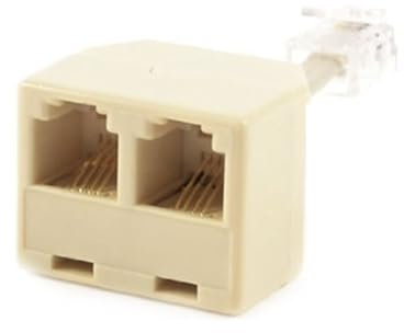 Adattatore a parete del telefono, splitter telefonico a 2 vie da maschio a femmina cavo convertitore RJ11 Adattatore murale per la rete fissa