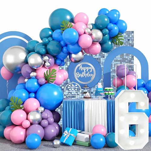 Kit Ghirlanda Arco di Palloncini di Compleanno 141 Pezzi Palloncini in Lattice Palloncini Stit Decorazioni per Feste Forniture per Feste Tema