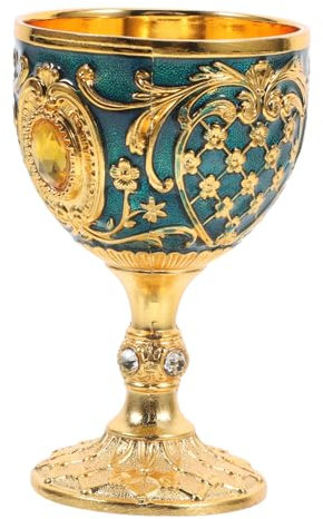Abaodam Verre à Vin Calice Style Médiéval Bol à Eau Métal Verre à Liqueur Rétro Usage Cérémoniel Décoration Vintage