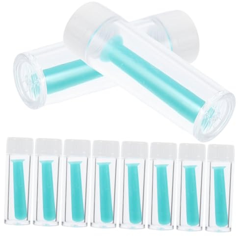 minkissy 10 Pezzi Remover delle lenti a contatto accessori per da sole per leva lenti a contatto morbido porta pinze di silice Light Green