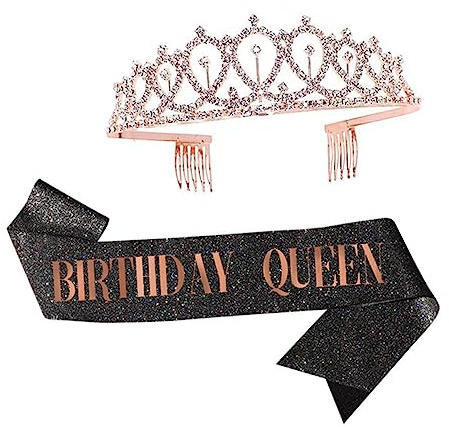 GALPADA 1Ensemble Anniversaire Bandoulière et Couronne Décorative pour Fête Kit de Décoration Élégant