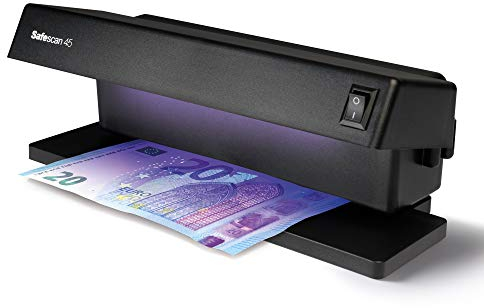Safescan 45 UV-Falschgeldprüfgerät zur Prüfung von Banknoten, Kreditkarten und Ausweisen - UV-Geldscheinprüfer für neue Banknoten mit UV-Licht - UV-Geldscheinprüfer