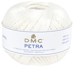 DMC Petra Yarn, 100% Cotton, Off White (54460), Size 5