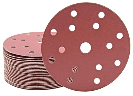 MioTools Fox Dischi abrasivi a gancio e anello, 150 mm, 15 fori, p. Levigatrici rotorbitali, Corindone normale (50 Pz.) G100
