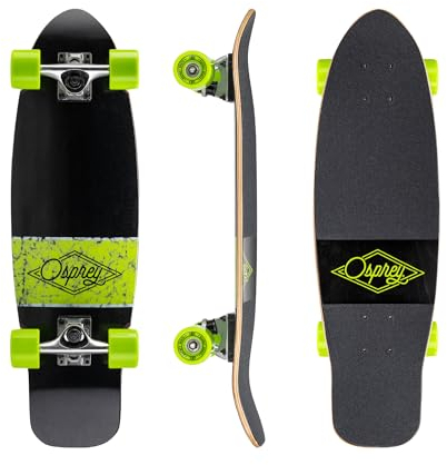 Osprey Cruiser Skateboard, Cruiser Board für Anfänger, Einsteiger-Skateboard für Erwachsene und Kinder, mehrere Stile und Größen, Overturn